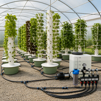 Tour aéroponique commerciale avec système d'irrigation par pompe et de réapprovisionnement en eau pour légumes-feuilles