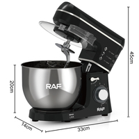 Batidora de Pedestal de 8L, 1400W, Cuerpo Moldeado por Inyección RAF ABC, Velocidades de Acero Inoxidable con Función de Pulso, Protección Antisalpicaduras