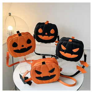 Sac à main Halloween fantôme effrayant citrouille fille en PU souple bandoulière fermeture éclair cadeau Trick or Treat accessoire femme - Product Image 1