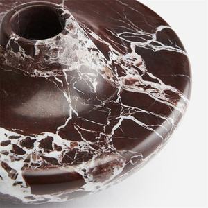 Vase de table décoratif et pot à fleurs en marbre Rosso Levanto, surface polie - Product Image 3