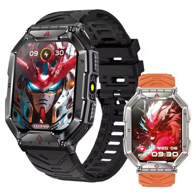 Man Outdoor Sports Smart Watch Kr82 650mah Bt Call Compass Waterproof Blood Oxygen Heart Rate Monitoring Reloj Montre Smartwatch