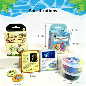 Kit de fabrication de badges en argile à séchage à l'air, 4 couleurs, 28g, pour enfants, bricolage, <span class=keywords><strong>jouet</strong></span> créatif, non toxique, cadeau éducatif pour fête - Product Image 2