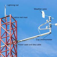 Anémomètre de tour galvanisé haute précision 60M avec supports de capteurs multi-niveaux pour éolienne et dispositifs de sécurité anti-escalade