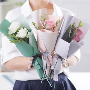 2色双面防水包装纸韩式迷你花束花朵包装纸