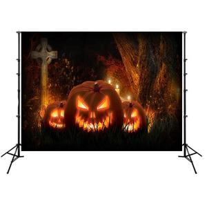 Halloween citrouille lanterne lune arbre squelette crâne forêt bébé toile de fond photographie fond Photo Studio Photophone - Product Image 2