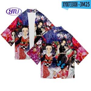 10 stili Demoned <span class=keywords><strong>Slayer</strong></span> Kimetsu No Yaiba <span class=keywords><strong>Cosplay</strong></span> stampa 3D Haori Anime Kimono mantello maglietta estiva - Product Image 4