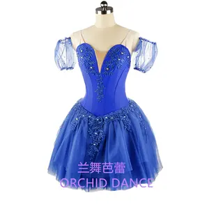Trim The Waist Ratio Professional High Quality 5 Layers Girls Women Performance Wear Romantic Blue Ballet Tutu
