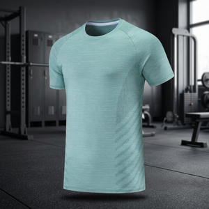 T-shirt en tricot à manches courtes pour homme, uni, teint, sport - Product Image 2