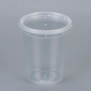 Recipientes para Almacenamiento de Alimentos con Tapas de 8oz, 12oz, 16oz, 24oz, 32oz, Vasos Transparentes para Congelador, Libres de BPA, Herméticos, Redondos, para Preparación de Comidas - Product Image 5