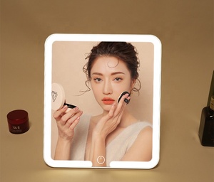 2-in-1 nhựa thông minh cảm biến cảm ứng gương trang điểm 3 tông màu dẫn ánh sáng mờ tường hoặc bảng gắn Magnifying vẻ đẹp gương - Product Image 2