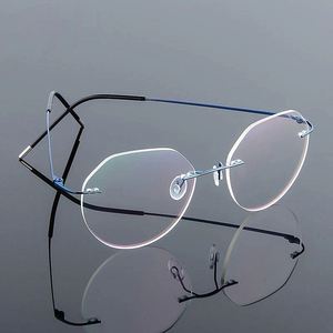 Gafas de Computadora Redondas de Metal Ultraligeras al por Mayor, Monturas de Gafas de Titanio con Memoria sin Aro para Hombres y Mujeres - Product Image 1
