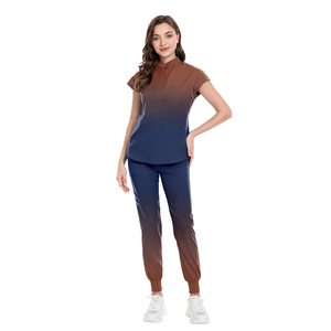 <span class=keywords><strong>Blouse</strong></span> décontractée de couleur dégradée pour femmes infirmières, uniformes d'infirmière grande taille, uniformes médicaux d'infirmière - Product Image 5