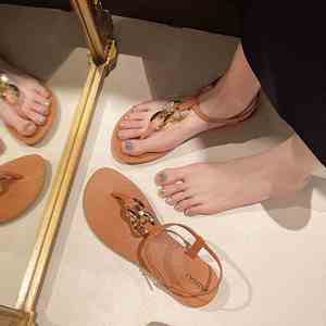 Clip Toe <b>Beach</b> Sandals Women Summer Fashion Roman Style Open Toe Breathable Slippers Casual Flat Outer Wear <b>Shoes</b> - Product Image 2