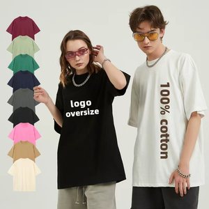 เสื้อยืดโอเวอร์ไซส์ทรงหลวมสำหรับผู้ชาย ผ้าฝ้าย 100% สไตล์เบสิค พิมพ์ลายคุณภาพสูง ปักโลโก้ตามสั่ง เสื้อลำลอง - Product Image 2