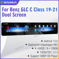 Nuevo NaviHua para Mercedes Benz C GLC W205 X253 Radio de Coche con Android y Doble Pantalla Navegador GPS para Automóvil Unidad Principal de Carplay Monitor
