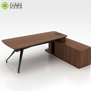 Ensemble de bureau de direction moderne et luxueux en métal en forme de L avec tiroirs pour le patron - Product Image 3