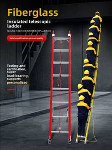 EN131 인증 산업 스타일 16ft-40ft FRP 접이식 사다리 야외 및 창고 사용을 위한 유리 섬유 확장 사다리 - Product Image 5
