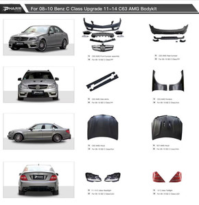 Kit de conversion extérieur complet pour <span class=keywords><strong>Mercedes</strong></span> Benz W204 Classe <span class=keywords><strong>C</strong></span> 2008-2010 Mise à niveau au design C63 AMG - Product Image 2
