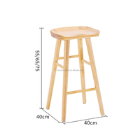 Tabouret haut nordique avec base en bois massif et revêtement en cuir, design moderne pour bar à domicile, salon et hôtel, chaise de bar stable