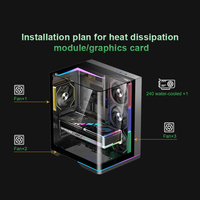Tengda Hot Sale Gaming Computer Case Dual-Chamber Curved Glass Panoramic View Supports ATX/MATX/ITX Mini-ITX Mid-Tower 330mm