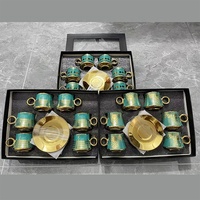 Tasses à café turques ensembles de 6 services à thé ottoman anatolien grec arabe tasses à expresso en cuivre coffrets cadeaux islamiques en gros