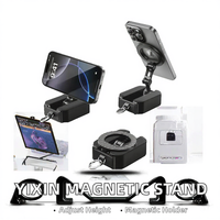 Support de téléphone magnétique YIXIN réglable en hauteur, multifonctionnel et universel pour voiture, pliable et portable pour lit et bureau