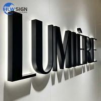 Enseigne LED entièrement personnalisable, enseigne rétroéclairée, lettres rétroéclairées noires, enseigne rétroéclairée avec logo pour mur, logo d'entreprise, nom
