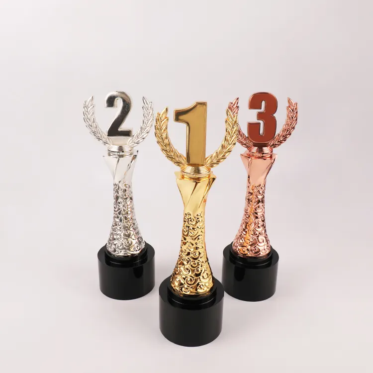 Gold silber bronze harz anzahl 1,2,3 Ereignis Kristall Trophäe und Auszeichnung MH-NJ0158