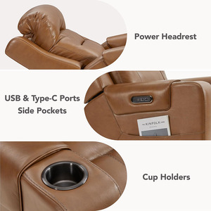 360 °   Fauteuils à bascule surdimensionnés pivotants, <span class=keywords><strong>fauteuil</strong></span> inclinable avec fonction massage et chauffage, canapé pour salon - Product Image 5