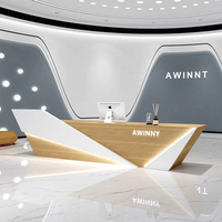 XTQT-028 Bureau de réception extensible en panneau mélaminé au design moderne avec chaises confortables pour utilisation en réception
