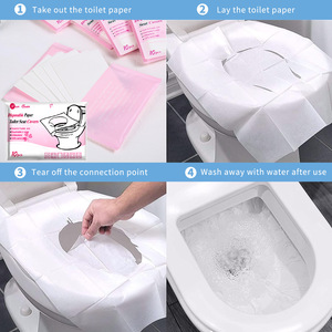 Fundas Desechables para Asiento de Inodoro Bien Venida, 10 Unidades, Solubles en Agua, Antibacterianas, Tamaño Viaje - Product Image 3
