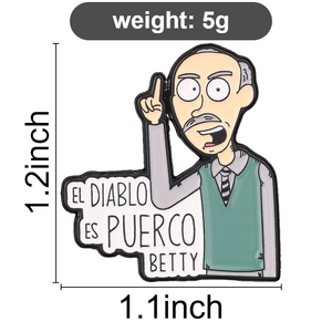 Spilla in metallo smaltato di alta qualità Yo <span class=keywords><strong>Soy</strong></span> Betty La Fea, distintivo personalizzato El Diablo Es Puerco, spilla da bavero, gioielli artistici all'ingrosso - Product Image 6