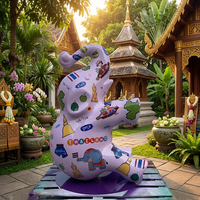 Statue d'éléphant thaïlandaise pour décoration extérieure, vente de sculptures d'éléphants aux éléments thaïlandais, taille personnalisée
