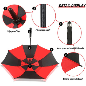 Stock Custom Wholesale Colorful Double Layer <b>Windproof</b> Straight C Shape Handle Inverted Reverse <b>Umbrella</b> Manual Opening Logo - Product Image 2