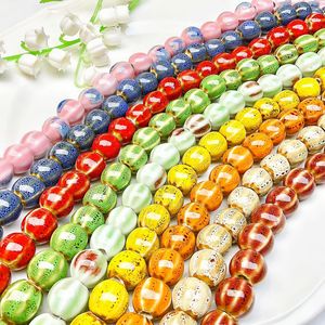 Round Ceramic Beads Pumpkin Beaded Retro Smooth Handmade Straight Hole DIY Bracelets <b>Accessories</b> - Product Image 6