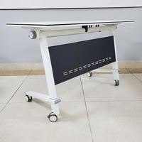 Table de conférence pliante moderne en métal avec roulettes pour la maison, le bureau et l'hôtel