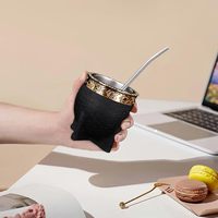 Tasse isotherme en acier inoxydable, gourde à yerba maté avec paille bombilla pour bière et café