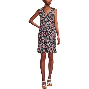 Robe de plage mi-longue sans manches pour femme FOXA, col en V, imprimée, tricotée, silhouette droite, taille naturelle - Product Image 1