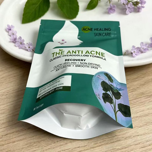 Sacs refermables vert et blanc personnalisés pour cosmétiques, emballage de patchs anti-acné pour soins de la peau - Product Image 4