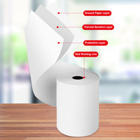 Print-Rite 80x72mm Papier thermique jusqu'au rouleau de reçu 48 g/m² Images noires nettes pour la plupart des systèmes de point de vente et des imprimantes de reçus