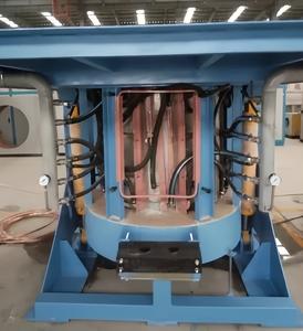 Horno de fusión por inducción con carcasa de acero de 750KG de capacidad, inclinación hidráulica, certificado ISO CE, alta eficiencia, trabajo de 0-1800 °C - Product Image 3