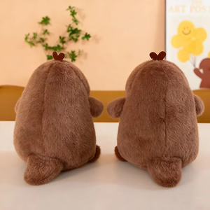 ตุ๊กตาเป็ดน่ารักแบบขายส่ง หมอนข้างอุ่นๆ นุ่มนิ่ม ทรงกลม หางสไตล์บีเวอร์ ของขวัญสำหรับกอดข้างเตียง - Product Image 5