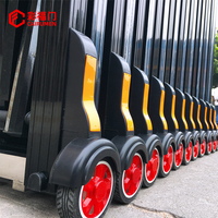 Barrières de circulation en alliage d'aluminium, barrage routier temporaire, vente en gros, taille personnalisable, garde-corps pliable avec roues, cloison