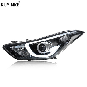 Lắp Ráp Đèn Pha Sửa Đổi Ma Trận Ống Kính Ban Ngày Chạy Lần Lượt Tín Hiệu <span class=keywords><strong>LED</strong></span> Ánh Sáng Đèn Pha Cho Hyundai <span class=keywords><strong>Elantra</strong></span> 2012-2016 - Product Image 4