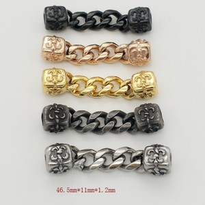 Cuentas espaciadoras de acero inoxidable yunnique con cadena de 46,5mm, 11mm y 1,2mm para hacer pulseras, accesorios de joyería DIY - Product Image 1