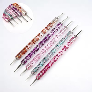 Stylo à points pour nail art, manche orné de perles de cristal, double embout pour dessin et peinture, outils de manucure pour strass, outil à points pour manucure - Product Image 2