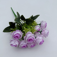 Bouquet de 10 roses artificielles en soie pour mariage et décoration intérieure