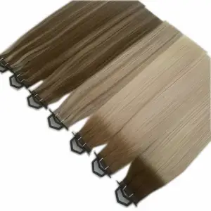 Fast Shipping Russian Hair Double Drawn Full Cuticle Aligned Flat Weft Human Hair Extensions Can Be Cut Flat Track Weft