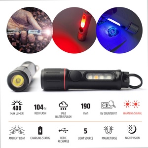 Haute qualité 400 lumens mini porte-clés torche lumineuse avec base magnétique USB -C lampe de poche - Product Image 3