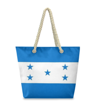 Sac fourre-tout avec drapeau d'Haïti, poignées en corde de chanvre, grande capacité, durable, imperméable, sac à bandoulière multifonctionnel pour le travail, les voyages, la plage
